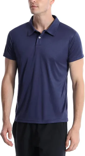 Vista 3 de Orrstarry Paquete de 5 polos para hombre, secado rápido, ropa deportiva de manga corta, polos de golf que absorben la humedad, camisa deportiva