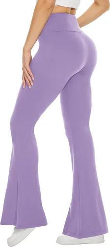 Vista 113 de TNNZEET Leggings acampanados negros para mujer, pantalones de yoga cruzados con bolsillos, corte de bota, leggings acampanados