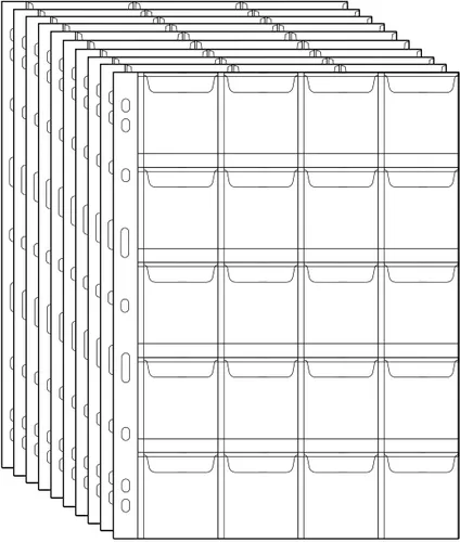 Vista 23 de 120 bolsillos de bolsillo para monedas, 2.480 x 2.638 in, colección de 12 bolsillos (2.480 in x 2.638 in cada bolsillo)