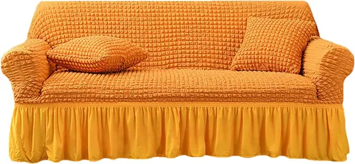 Vista 9 de Funda para sofá de 1 pieza para sofá de 1, 2, 3, 4, con falda, duradera, lavable, de alta elasticidad, fácil ajuste, protector universal de muebles