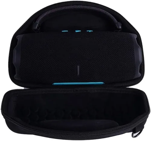 Vista 6 de Estuche rígido para JBL Charge 6, altavoz portátil Bluetooth impermeable compacto bolsa de almacenamiento de accesorios, 9.6 x 6.3 x 4.3 in (negro)