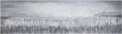 Vista 8 de Empire Art Direct Arte abstracto para pared, lienzo pintado a mano con textura por Martin Edwards, marco negro, 24 x 48 pulgadas, goteo nevado 1