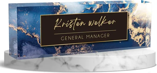 Vista 9 de Placa de nombre de escritorio personalizada, placa de identificación acrílica personalizada para decoración de escritorios, regalos