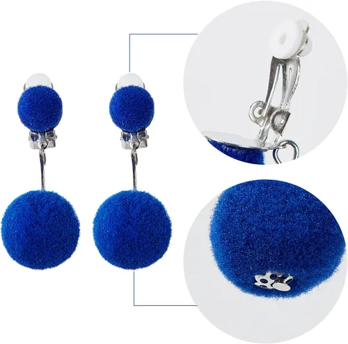 Vista 6 de Lentes verdes con aretes de clip azules redondos de metal sin lente accesorios de disfraz para niños