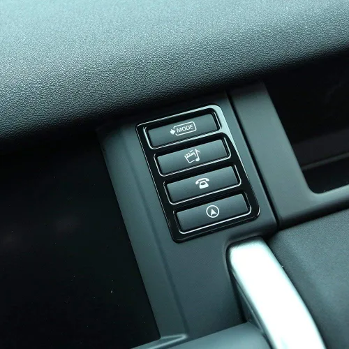 Vista 5 de YIWANG Marco de botón multifunción ABS cromado para Land Rover Discovery Sport 2015-2019 Accesorios de coche (negro)