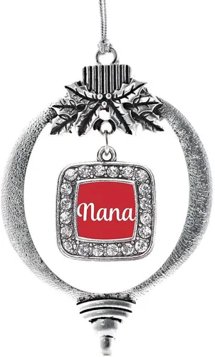 Vista 150 de Inspired Silver - Nana púrpura - Adorno de Navidad plateado - Adorno cuadrado para árbol de Navidad con circonita cúbica - Decoración colgante