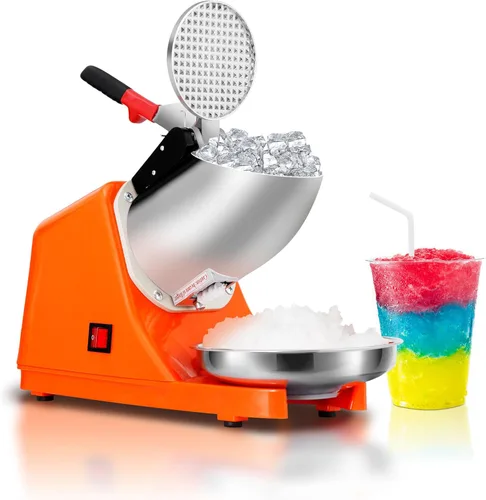 Vista 8 de SUPER DEAL Máquina de afeitar de hielo eléctrica de 300 W mejorada Máquina de afeitar de hielo Trituradora de hielo Máquina de cono de nieve 200