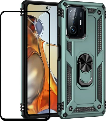 Vista 34 de Funda para Xiaomi POCO X3 NFC /X3 Pro con protector de pantalla, armadura de protección militar híbrida resistente a prueba de golpes, funda Negro