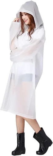 Vista 3 de FakeFace Chaqueta de lluvia con capucha para mujer