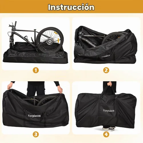 Vista 7 de Bolsa de transporte plegable para bicicleta de carretera MTB de 26-29 pulgadas