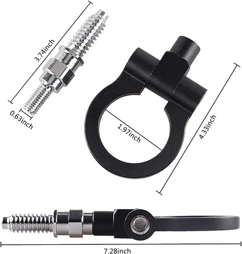 Vista 2 de Gancho universal de remolque de remolque de carreras para B-mw 1 3 5 Series E39 E70 E71 E81 E82 E88 E90 E91 E92 E93, auto aluminio remolque anillo