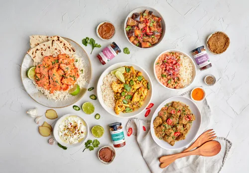 Vista 3 de Mekhala Pasta de cocina india orgánica vegana sin gluten (paquete variado de 6) Mekhala Pasta de cocina india orgánica vegana sin gluten