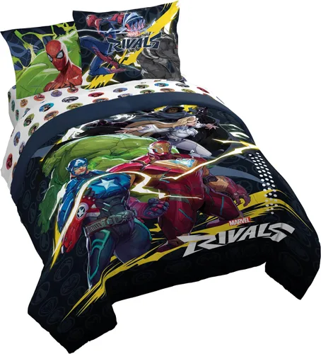 Vista 9 de Jay Franco Disney Lilo and Stitch - Juego de edredón tamaño Twin, ropa de cama de 5 piezas, incluye juego de sábanas y fundas de almohada, ropa