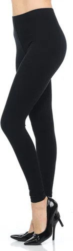 Vista 2 de JNTOP Co Leggings de punto de algodón de longitud completa de las mujeres cintura elástica Negro L
