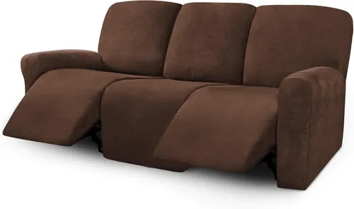 Vista 11 de ULTICOR Fundas de terciopelo para sofá reclinable de 8 piezas, fundas elásticas para sofá reclinable de 3 cojines, fundas para muebles, fundas