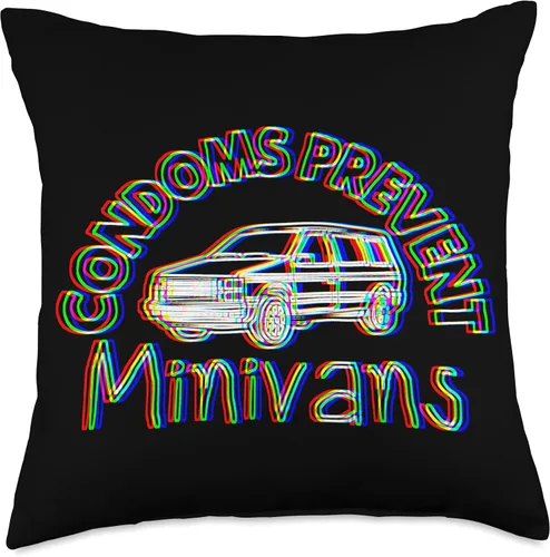 Vista 4 de Los condones evitan minivans divertido sarcástico hombres mujeres almohada