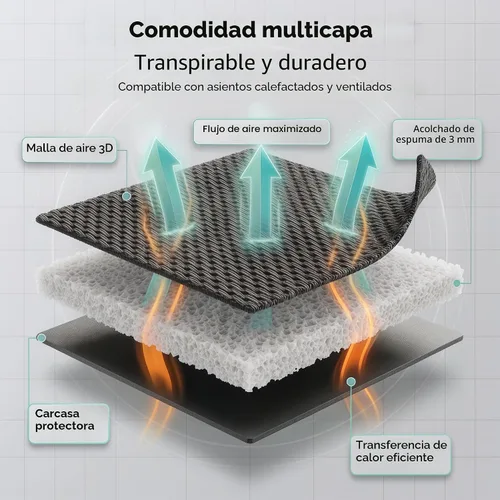 Vista 3 de FH Group Juego de fundas de asiento delantero de automóvil con malla de aire 3D premium, fundas de asiento delanteras, accesorios interiores