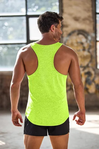 Vista 4 de COOFANDY Camisetas sin mangas para hombre, paquete de 3 camisetas sin mangas para gimnasio, espalda en Y, entrenamiento muscular, culturismo