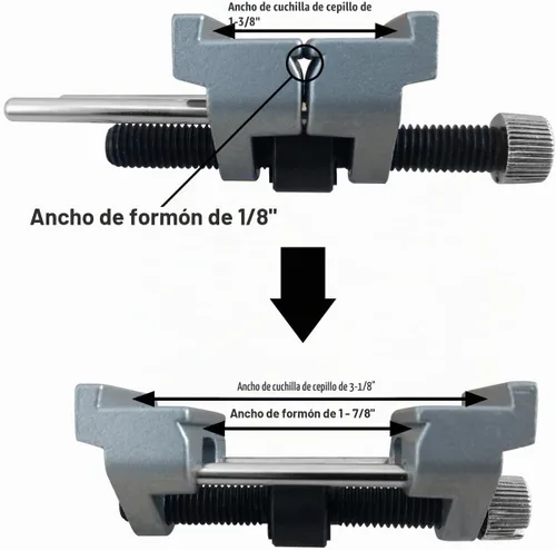Vista 2 de ATLIN Guía de afilado: se adapta a cinceles de 1/8" a 1-7/8", se adapta a cuchillas cepilladoras de 1-3/8" a 3-1/8