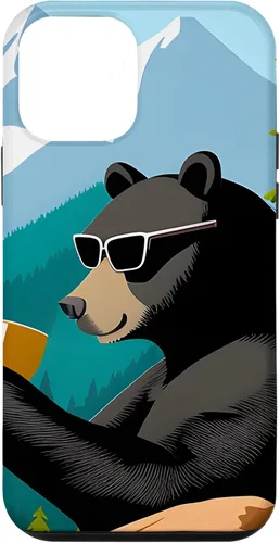 Vista 16 de iPhone 16 Bear Enjoying A Coffee Case