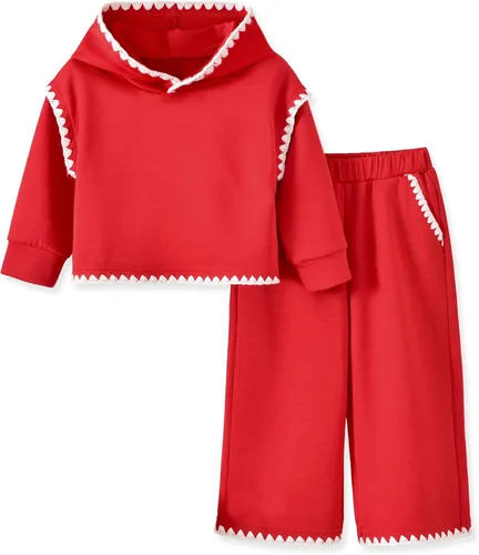 Vista 8 de Conjunto de sudadera para niñas pequeñas de 2 a 5 años Rosa fuerte