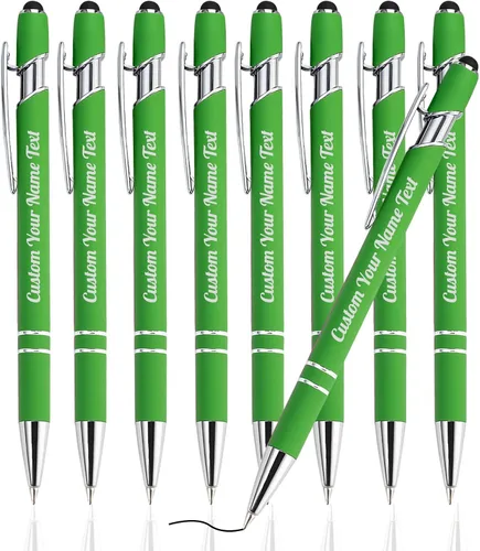 Vista 62 de Bolígrafo personalizado, 1 unidad, bolígrafo personalizado con logotipo de mensaje de nombre comercial grabado, lápiz digital de tinta negra suave