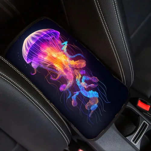 Vista 8 de Funda para reposabrazos de automóvil, ajuste universal para la mayoría de automóviles, SUV, camiones, sedán, patrón fresco, plegable, cómoda, Oso