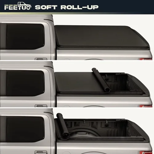 Vista 4 de Cubierta enrollable suave para caja de camioneta para 2004-2014 F150 y 2006-2014 Mark LT 5.5 pies/67 pulgadas