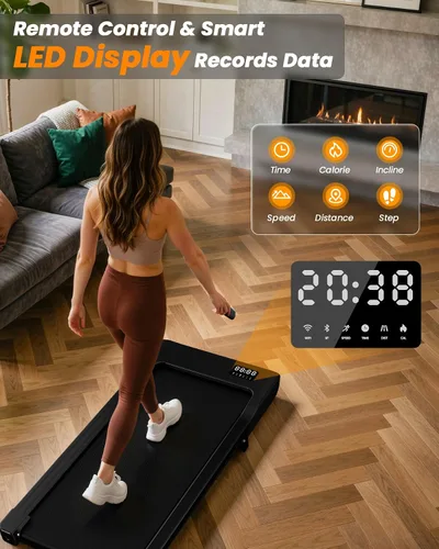 Vista 2 de Superun Walking Pad with 6% Incline, 2.5HP Treadmill, 300 lbs Negro