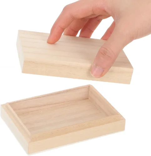 Vista 4 de Totority Naipes Caja de madera Organizador de almacenamiento de tarjetas Estuches de póquer Soporte vacío Contenedor de caramelo Vacío Lake District