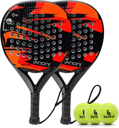 Vista 8 de ianoni Padel Racket Carbon Fiber Surface with EVA Memory Flex Foam Core Padel Tennis Racquets Paddle Tennis Racket