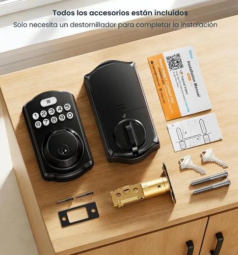 Vista 11 de Veise VE012W WiFi huella digital Smart Lock para puerta delantera, negro