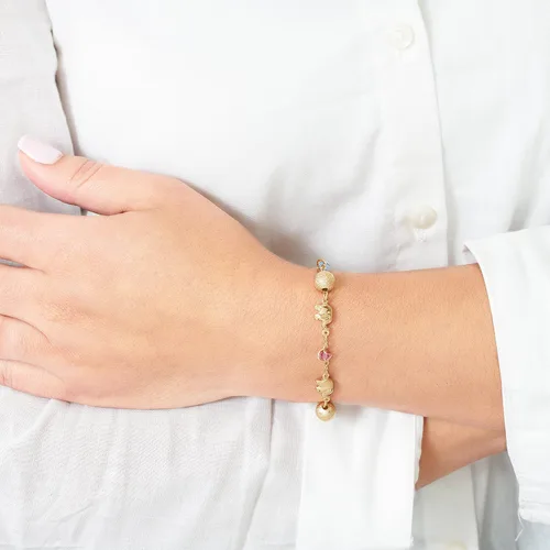 Vista 2 de Barzel - Pulseras de elefante chapado en oro de 18 quilates para mujer