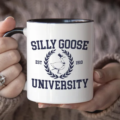 Vista 3 de YouNique Designs Silly Goose University - Taza de café de 11 onzas, regalos para papá de parte de la hija, regalos de elefante blanco para adultos