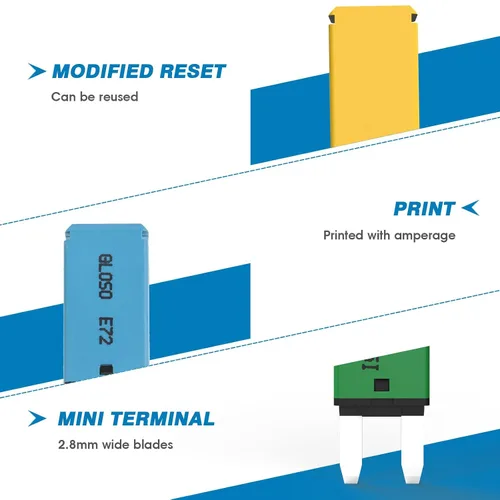 Vista 4 de GLOSO E72 5A Tipo 2 Modificado Restablecimiento (T2) Mini ATM Disyuntores