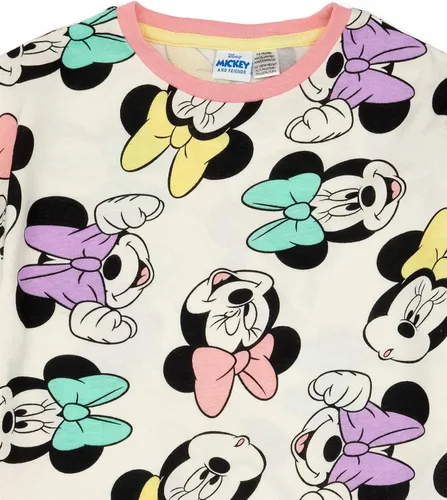 Vista 4 de Disney Pijama de Minnie Mouse para niñas Camiseta y pantalones cortos de Minnie Mouse para niños Diseño divertido de Minnie Mouse