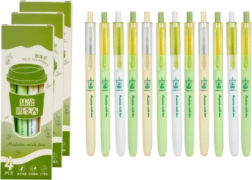 Vista 30 de 8 bolígrafos retráctiles lindos y estéticos, bolígrafos de gel con tinta para escribir con punta fina suave de 0,5 mm, bolígrafos de impresión