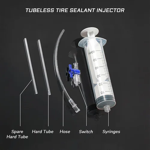 Vista 3 de Kit de inyector sellador sin cámara para Stans sin tubos, jeringa selladora de neumáticos con válvula Presta Schrader, herramienta de extracción