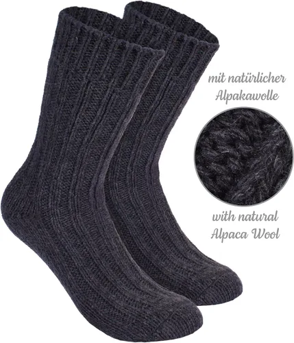Vista 4 de BRUBAKER Calcetines cálidos de alpaca para hombre o mujer, 4 pares