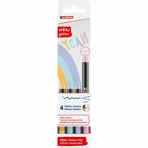 Vista 3 de Set de Rotuladores Edding 1200 Multicolor Pastel Purpurina 4 Piezas