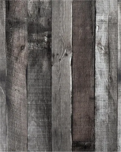 Vista 9 de Yun-aeon Papel de Contacto de Madera Natural Gris Madera Papel Tapiz Despegar y Pegar 17.3" x 80" Autoadhesivo Removible Vintage Imitación Madera