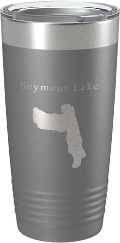 Vista 7 de Seymour Lake Map Tumbler Travel Mug Insulated Laser Engraved Coffee Cup Vermont 20 oz Black