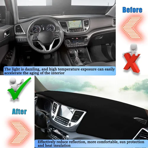 Vista 4 de Funda para salpicadero, almohadilla para salpicadero, tapete acolchado, personalizado para Hyundai Tucson 2016 2017 2018, accesorios, protector