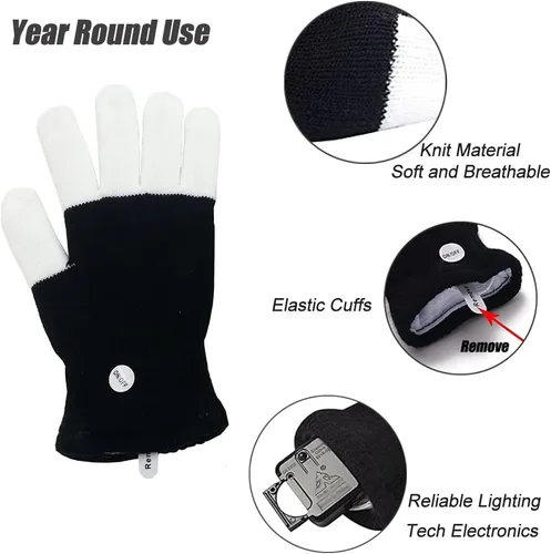Vista 5 de Luwint Guantes con luz LED para niños Brillan intermitentemente divertidos juguetes para niños, niños y niñas de 7 a 12 años
