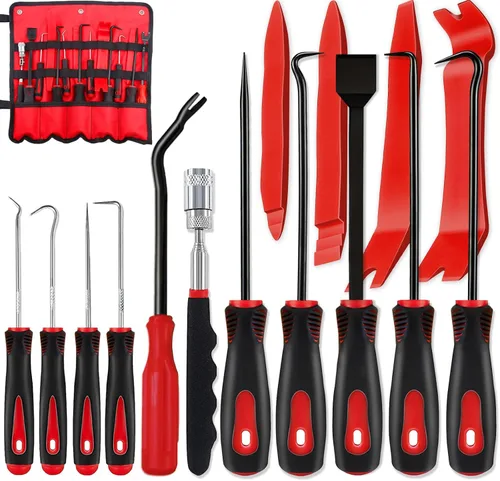 Vista 9 de Keze Juego de herramientas de 12 piezas de púas y ganchos, incluye kit de herramientas de precisión larga y mini, para sello de aceite de automóvil