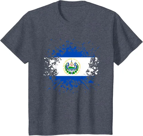 Vista 11 de Camiseta Salvador Patrimonio de la Familia Salvadoreña País Bandera de El Salvador, Negro