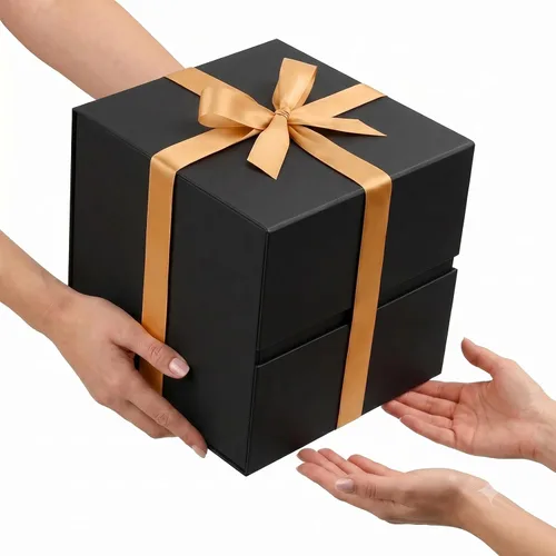 Vista 6 de LIFELUM Square Gift Box with Magnetic Lid, Card, Sticker, Ribbon, Shredded Paper Filler for Business, Wedding, Birthdays