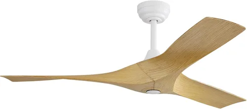 Vista 9 de CACI Mall Ventilador de techo blanco de 52 pulgadas, sin luz, moderno, control remoto, perfil bajo, ventilador de techo de 3 aspas con motor CC