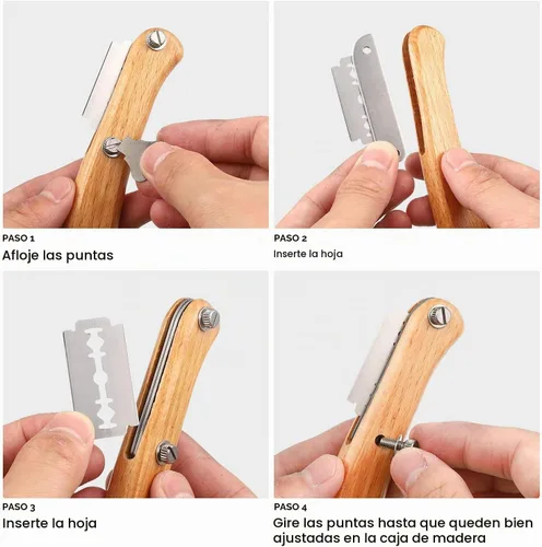 Vista 3 de Mudder Herramienta de puntuación de masa madre con 10 cuchillas reemplazables, mango de madera y 2 cuchillos con cubierta protectora para hornear