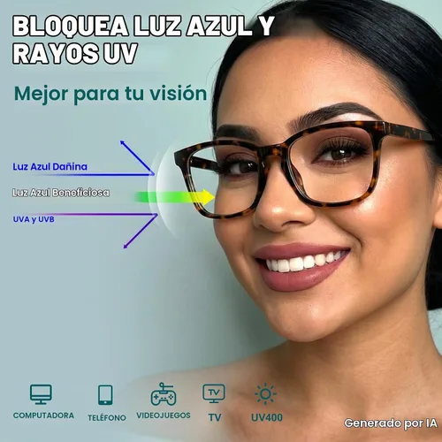 Vista 8 de Square Blue Light Glasses for Women Men Clear Frame Computer Tortuga negra y coco
